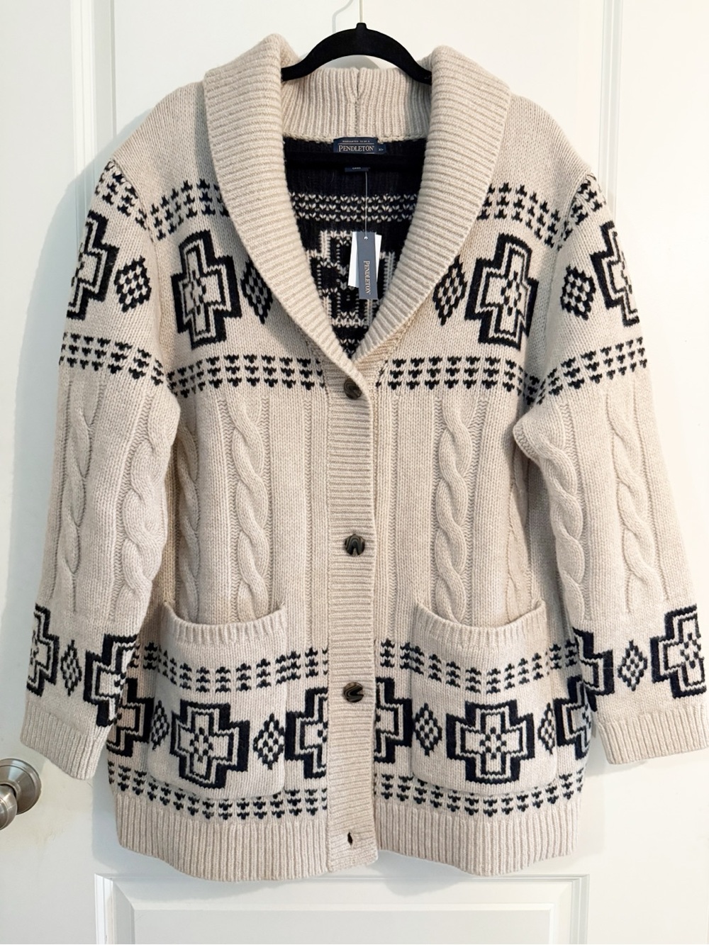 NWT Pendleton Women’s Lambswool Cable Cardigan - size XL - Picture 5 of 10